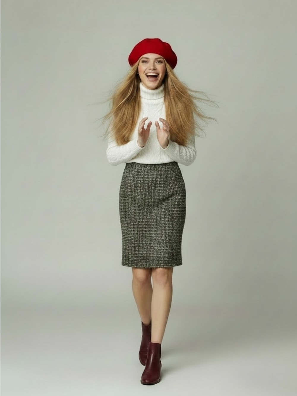 Academia Core J. Crew Gray Tweed Pencil Skirt Poet Core